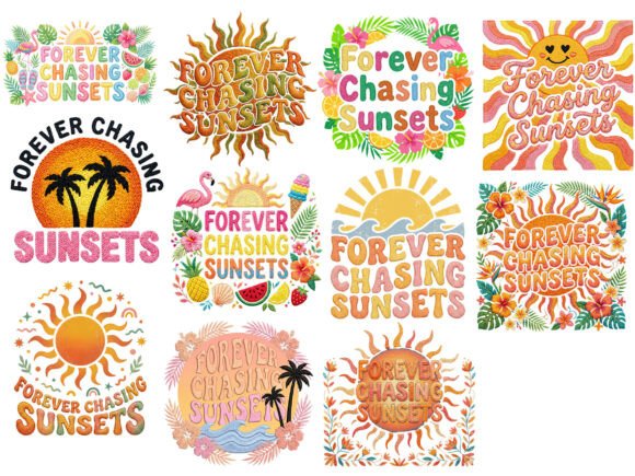 Download Retro Summer Sunset Tshirt Bundle - Tshirt Collection