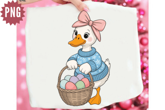 Download Cute Goose Easter Basket PNG Clipart Des - Basket Collection