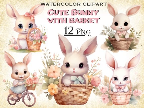 Download Easter Bunny Basket PNG Bundle - Basket Collection