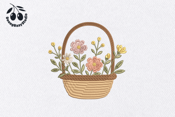 Download Floral Basket Embroidery Design - Basket Collection