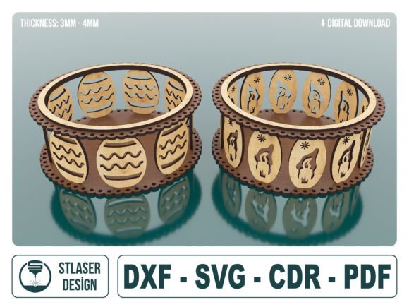 Download 2 Style Laser Cut Decorative Basket Svg - Premium Bundle