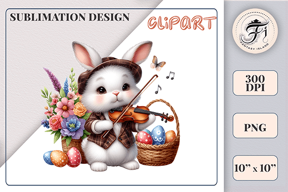 Download Cute Easter Bunny with Basket and Eggs - Basket Collection