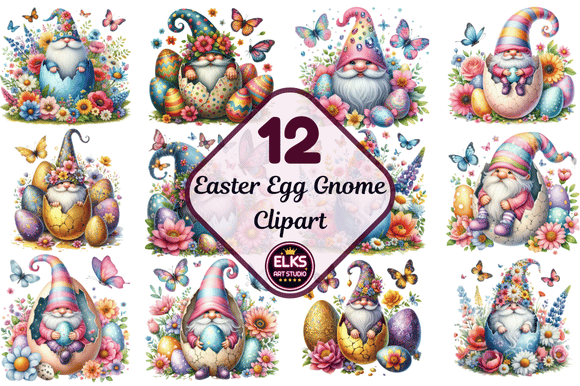 Download Easter Egg Gnome Sublimation Clipart - Easter egg gnome Collection