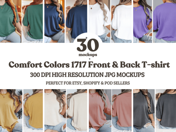 Download CC1717 Front &amp; Back Mockup Tshirt Bundle - Tshirt Collection