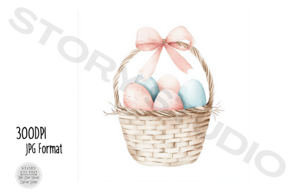 Download Pastel Easter Basket with Pink Bow - Basket Collection