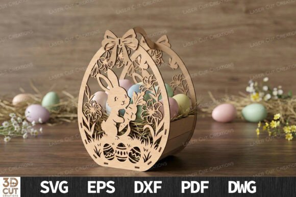 Download Bunny Easter Egg Basket SVG - Basket Collection