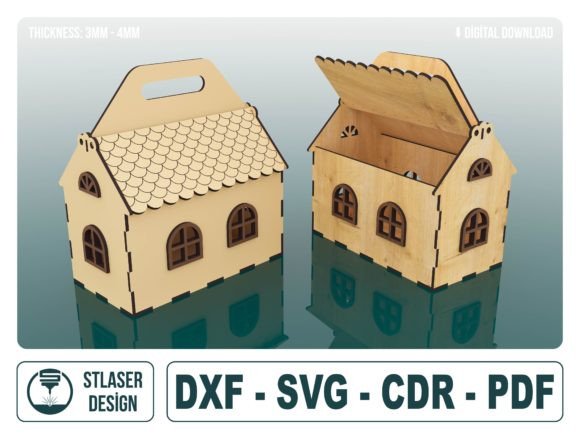 Download Laser Cut with Lid House Basket Box Svg - Premium Resources