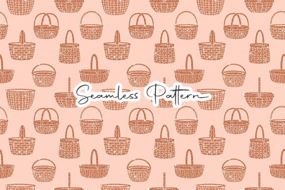 Download Rustic Easter Basket Seamless Pattern - Basket Collection